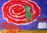 «Планета цветов» («Эта планета живая. Она пахнет, благоухает, как роза»), Фадеева Лера, 8 лет,